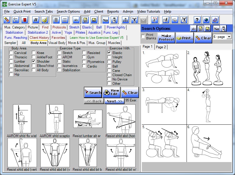 Exercise Expert Search Screen